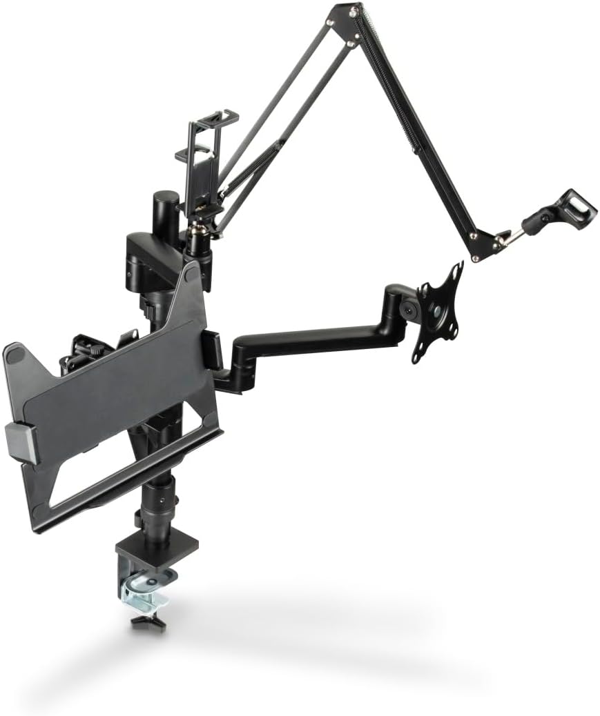 Suporte de Monitor para Streaming Hama 4 Braços Ajustável Rotativo VESA 75/100 Preto - Imagem 10