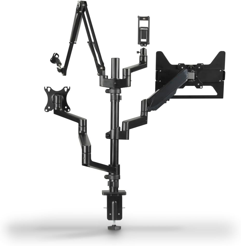 Suporte de Monitor para Streaming Hama 4 Braços Ajustável Rotativo VESA 75/100 Preto - Imagem 9