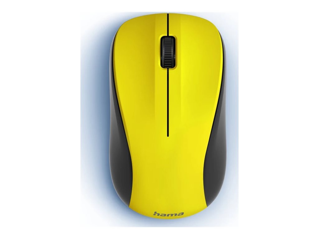 Rato Hama MW-300 V2 Silencioso Sem Fios Ambidestro Preto/Amarelo