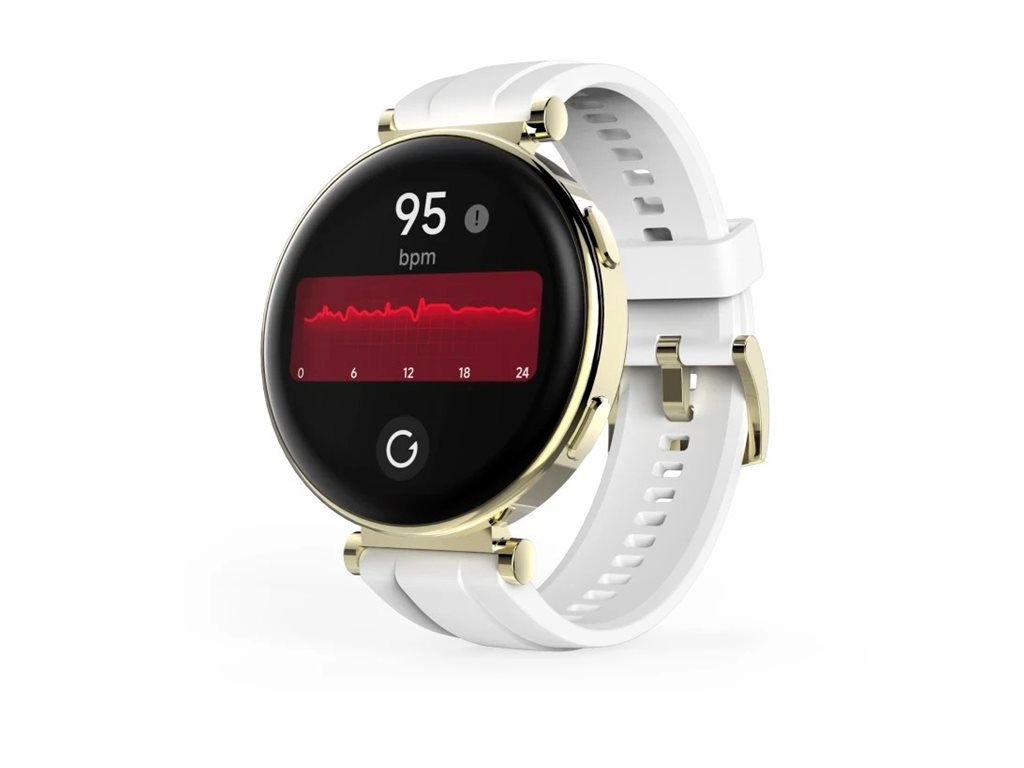 Relógio Inteligente Hama 7000 Ecrã 1.32" Dourado c/ Bracelete Branco - Imagem 1