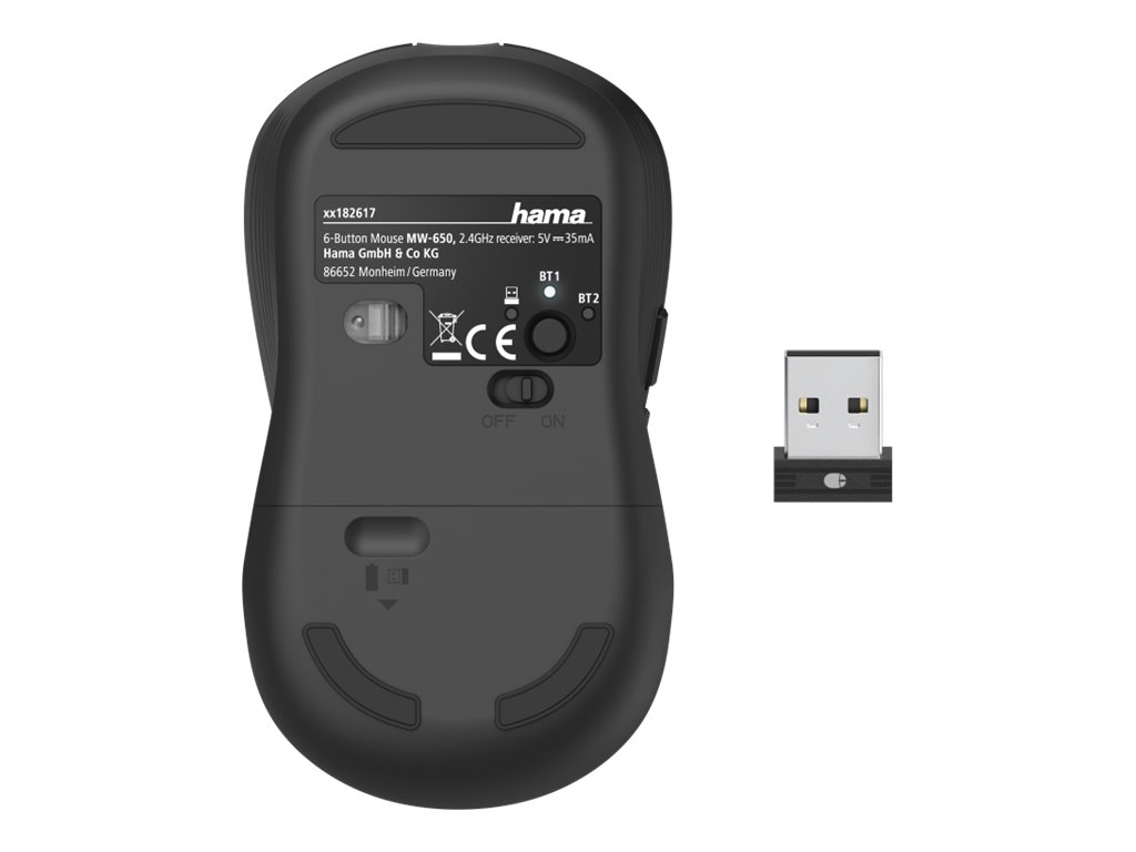 Rato Hama MW-650 Sem Fios 6 Botões Preto - Imagem 1