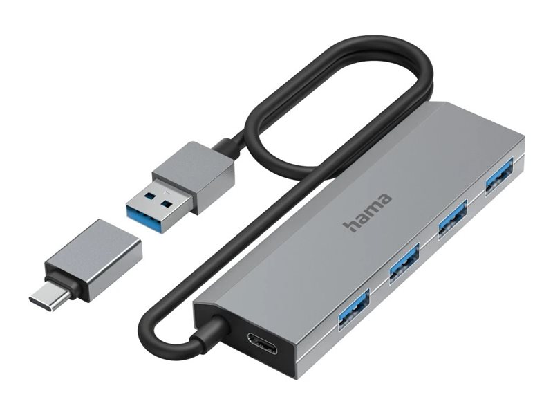 Hub USB HAMA 4 Portas USB 3.2 Alimentado - Imagem 1