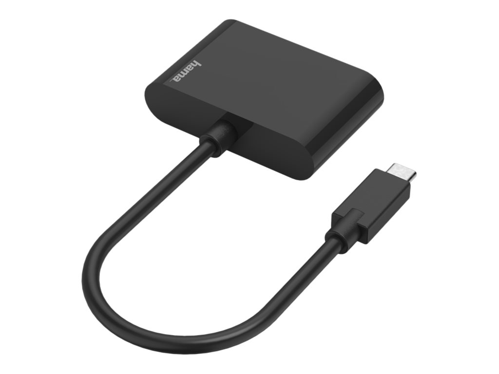 Adaptador Hama 2em1 USB-C VGA HDMI 4K Preto - Imagem 2