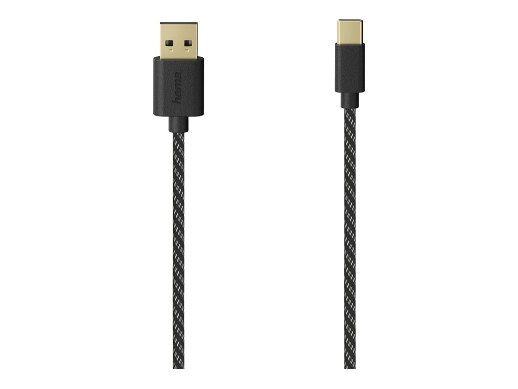 Cabo USB Hama Action USB A C 2.0 1.5m Preto Pacote 24