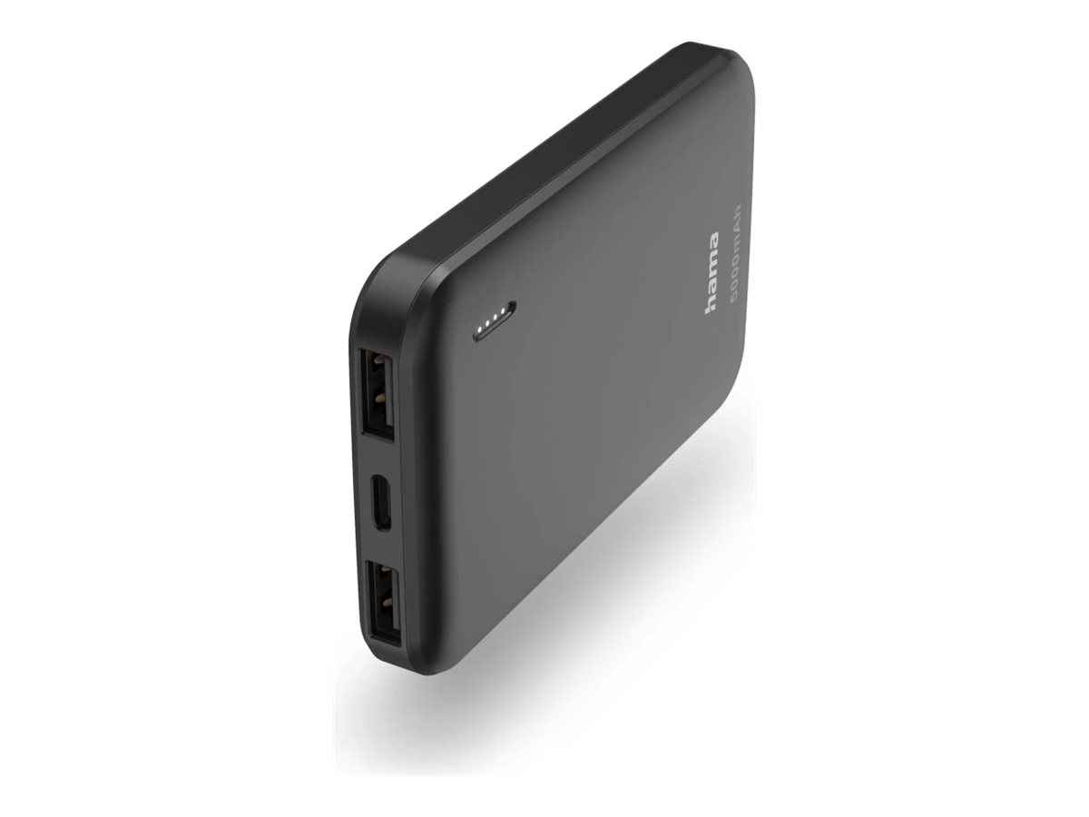 Carregador Portátil Hama Pocket 5 5000mAh Carregamento Rápido Cinza - Imagem 1
