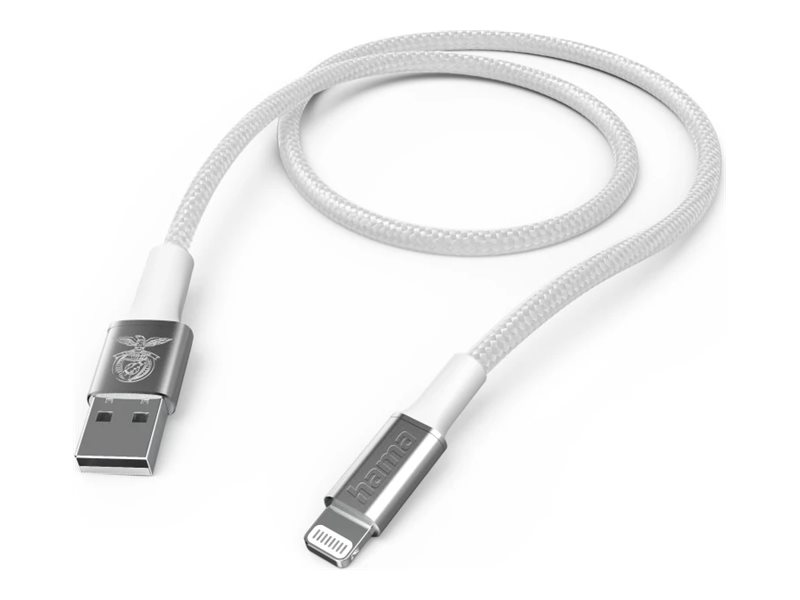 Cabo Hama Benfica USB para Lightning 2m Branco - Imagem 1