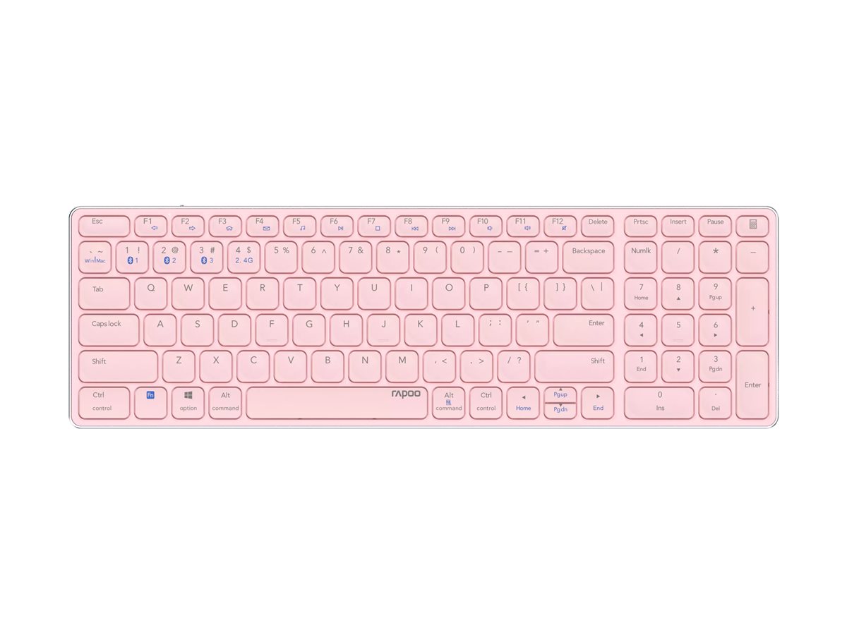 Teclado RAPOO E9700M Multimodo Sem Fios Rosa - Imagem 5