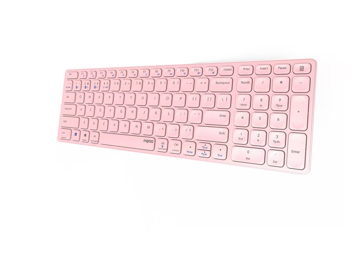 Teclado RAPOO E9700M Multimodo Sem Fios Rosa - Imagem 2