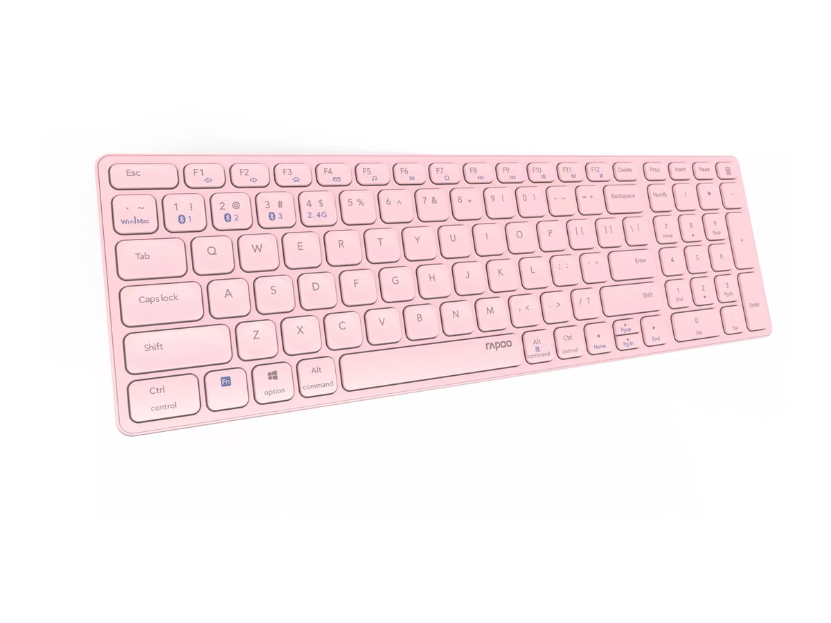 Teclado RAPOO E9700M Multimodo Sem Fios Rosa - Imagem 3