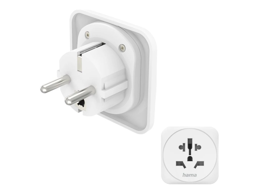 Adaptador Tomada Hama Tipo F E para Universal Branco - Imagem 1