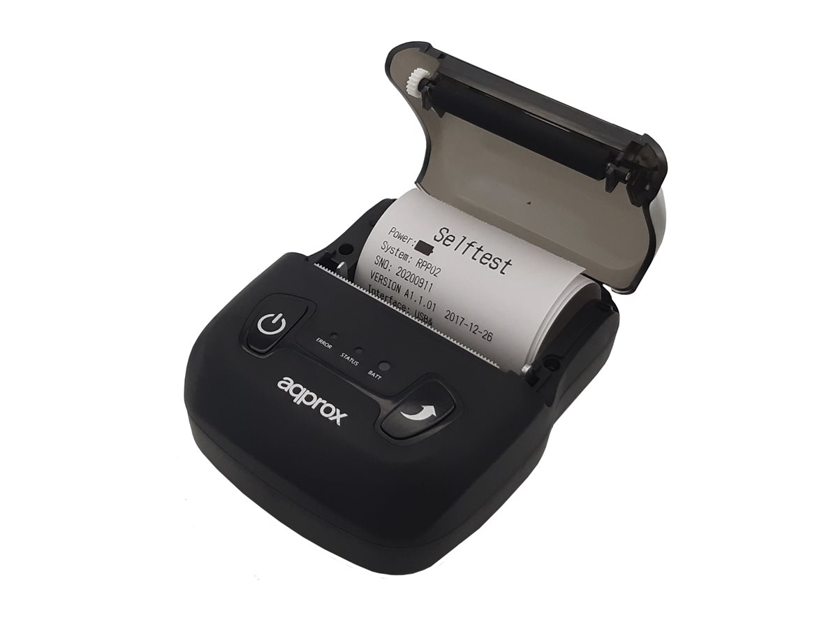 Impressora Térmica Portátil APPROX USB Bluetooth Preto - Imagem 2