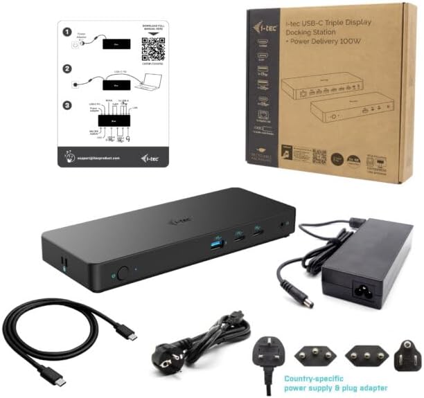 Docking Station i-Tec USB-C 3.2 Gen 2 / Thunderbolt 3/4 3x Display HDMI 2x DP 1GbE 100W PD Preto - Imagem 8