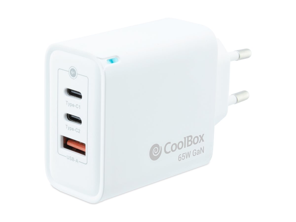 Carregador CoolBox GaN 65W PD QC 3 Portas - Imagem 3