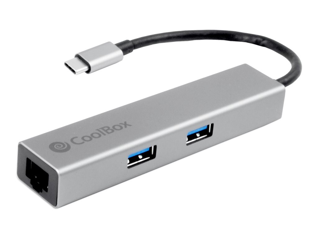 COOLBOX MINIDOCK4 4-PORT USB-C HUB WITH 3 USB 3.0 TYPE A, 1 HDMI, 1 RJ45 GIGABIT