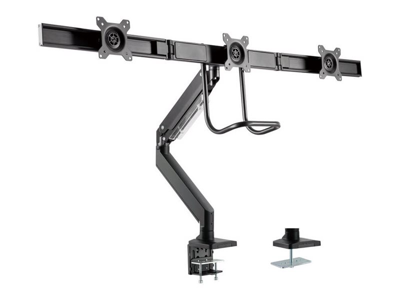 Suporte Secretária Triplo Napofix Ergo Alumínio Preto 17"-27"