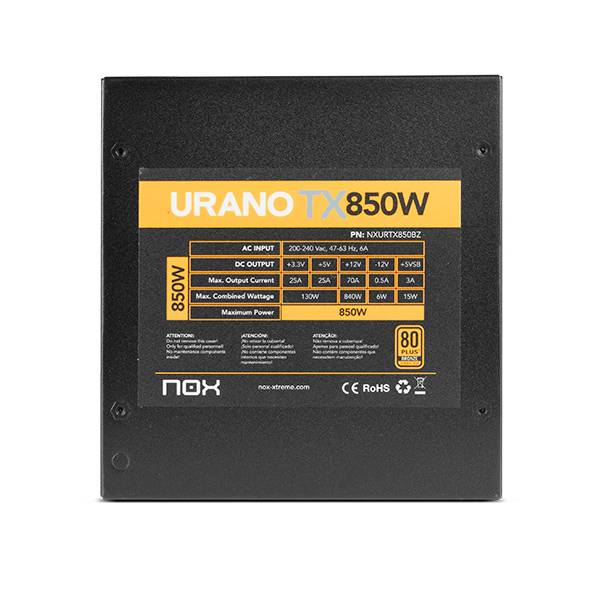Fonte de Alimentação Nox Urano TX 850W 80 Plus Bronze - Imagem 8