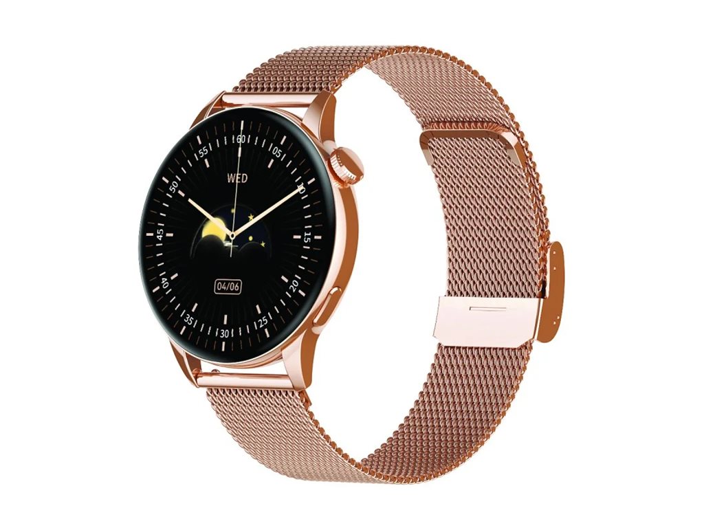 Relógio Inteligente MaxCom FW58 Vanad Pro 1.3" Pulseira Metal Dourada
