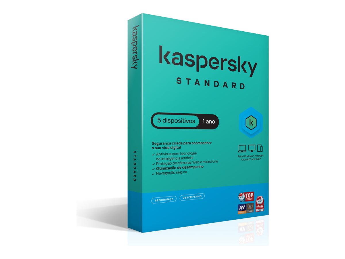Antivírus Kaspersky Standard Pacote Caixa 1 ano 5 Dispositivos PT