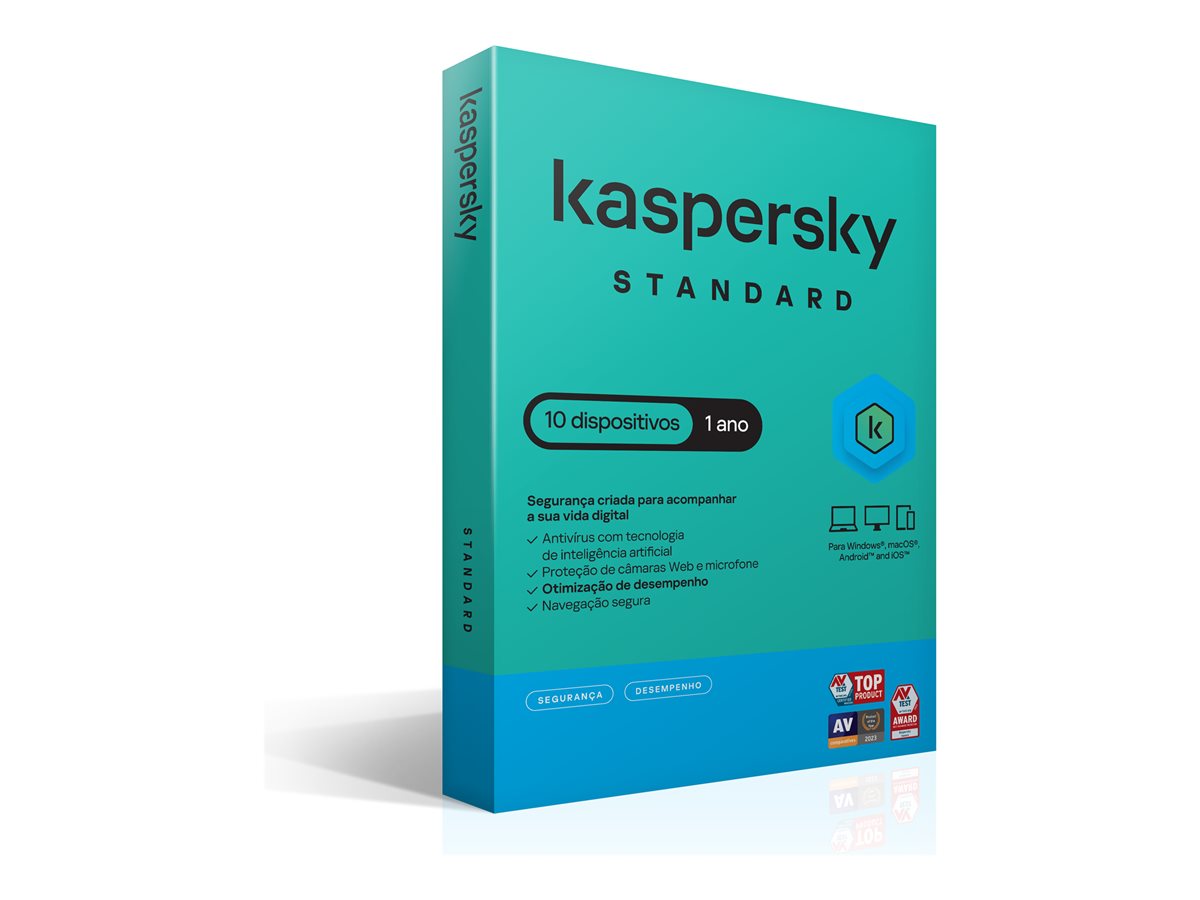 Software Antivírus Kaspersky Standard 10 Dispositivos 1 Ano Caixa