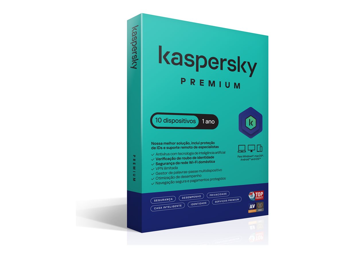 Licença Kaspersky Premium 1 Ano 10 Dispositivos Caixa PT