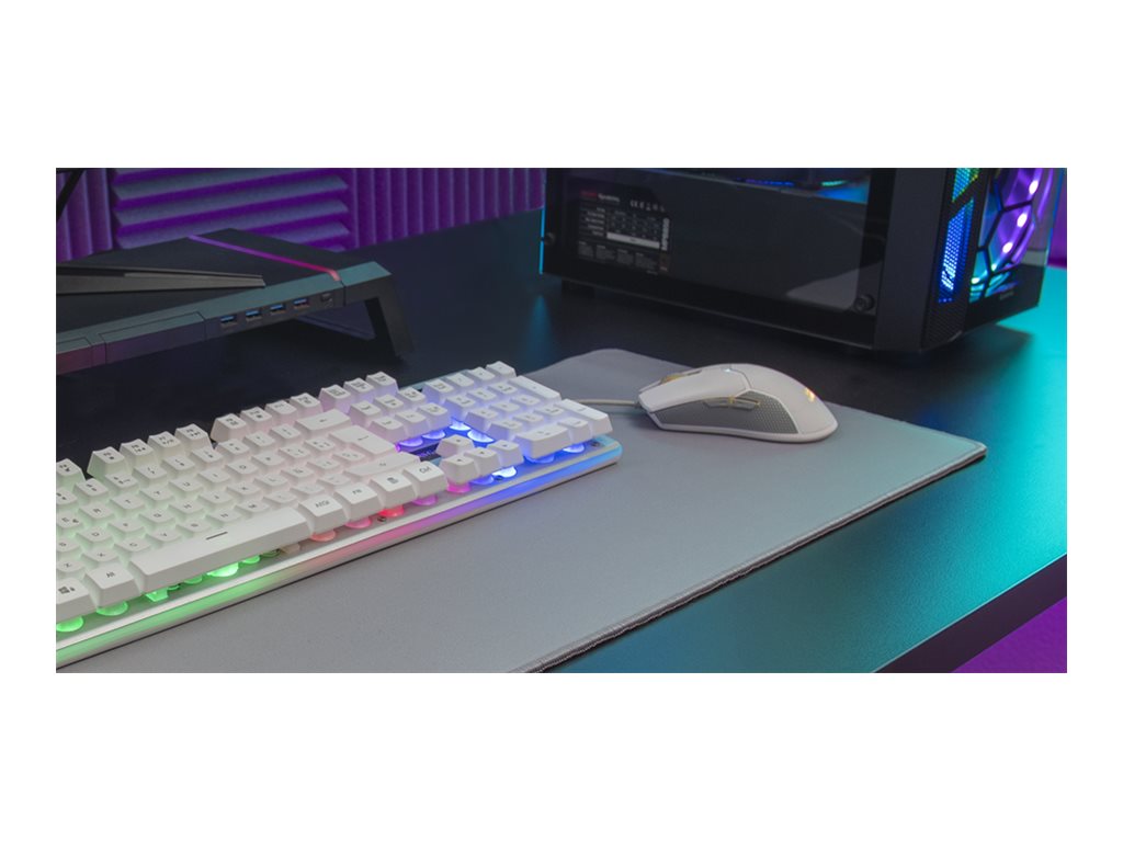 Kit Gaming MARS GAMING MCPX Teclado Rato Tapete PT H-Mech Branco - Imagem 3