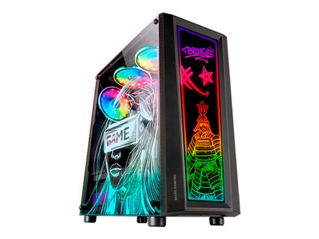 Caixa MARS GAMING MC-ART ATX Vidro Duplo Arte FRGB Preto - Imagem 1