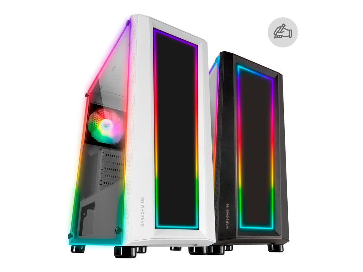 Caixa ATX MARS GAMING MC-ART Vidro Duplo FRGB Branco - Imagem 1