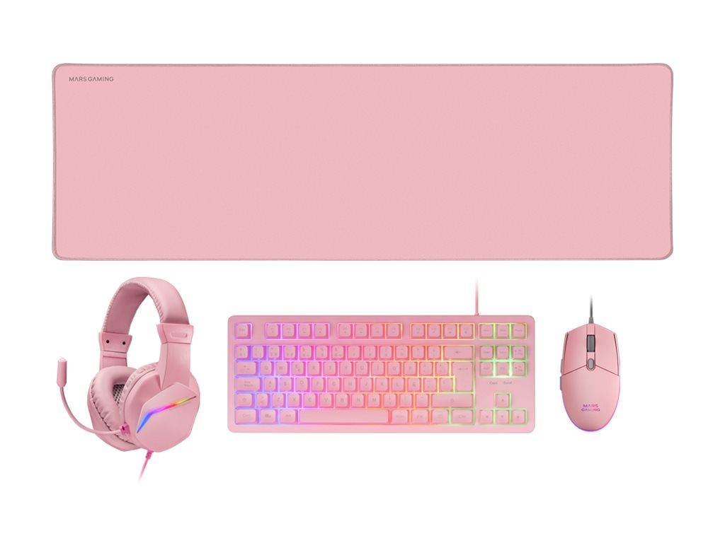 Pack Gaming 4 em 1 MARS GAMING MCP-RGB3 TKL RGB Rosa - Imagem 2