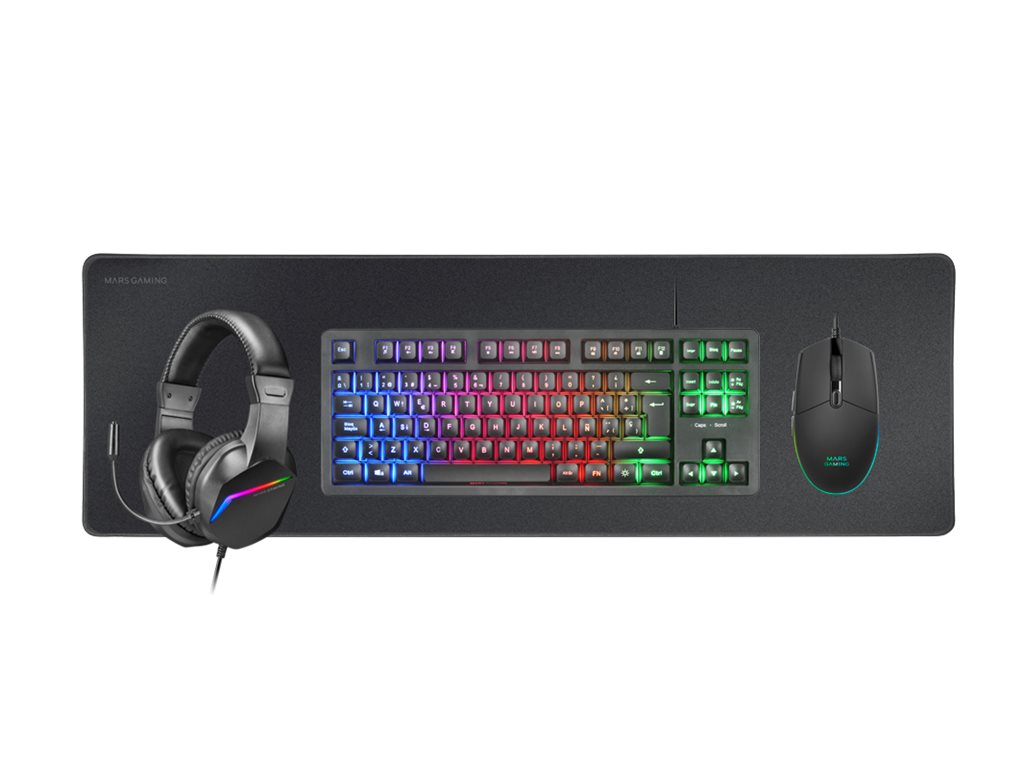 Kit Gaming MARS GAMING MCP-RGB3 4 em 1 TKL RGB Preto - Imagem 2