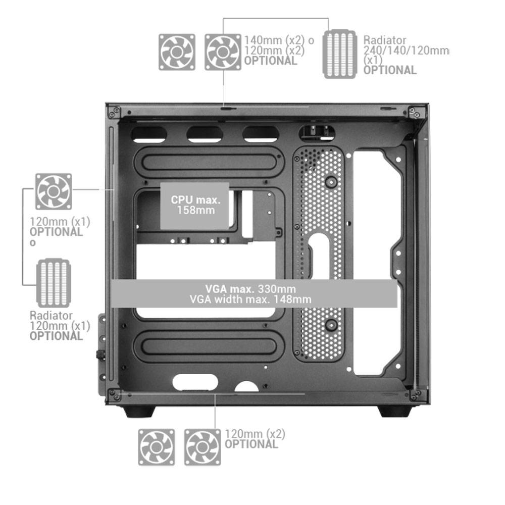Caixa MARS GAMING MC-VIEW Micro-ATX Vidro Temperado 90º Rosa - Imagem 7