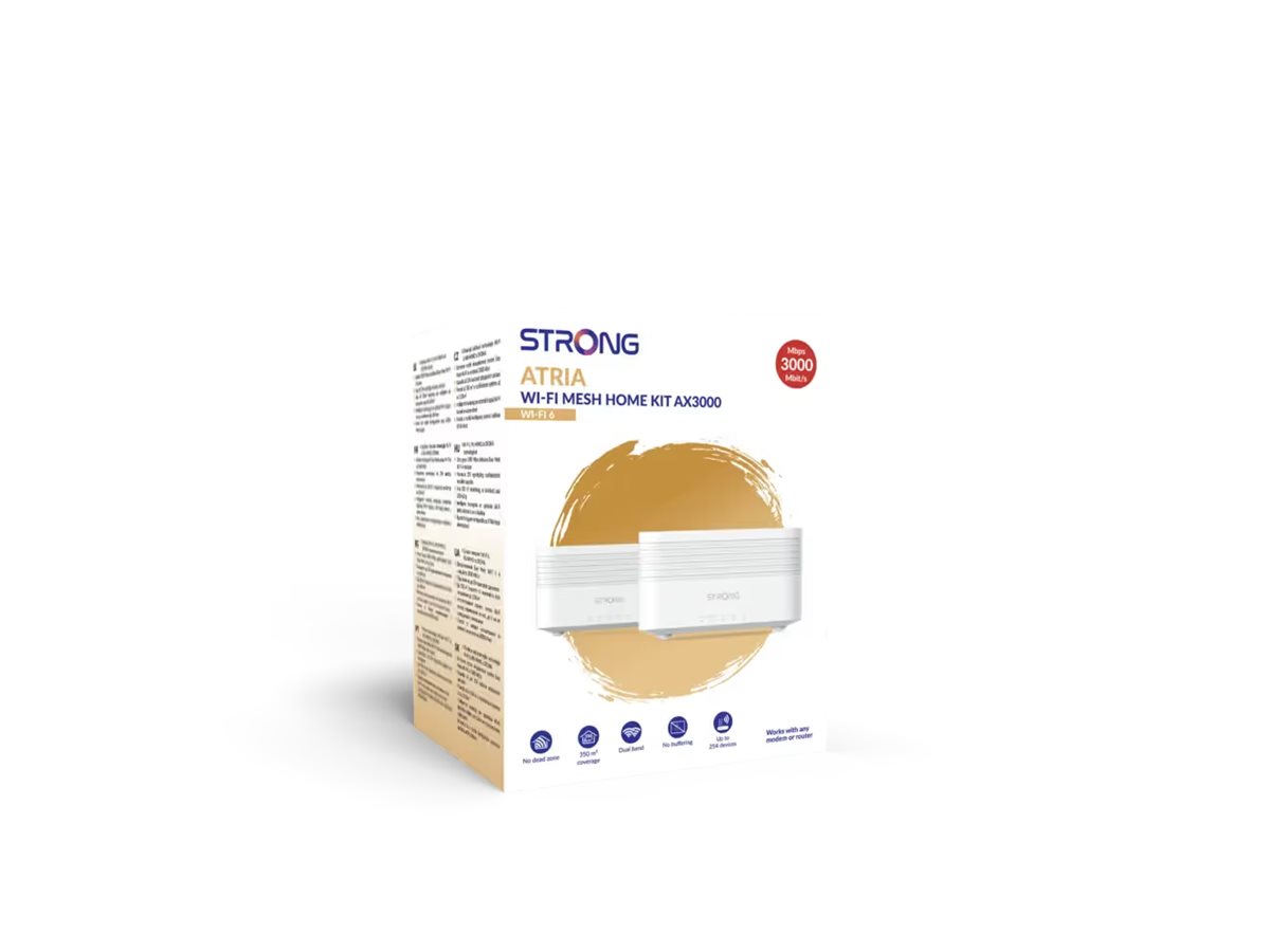 Sistema Mesh Wi-Fi Strong ATRIA AX3000 Kit 2 Unid. 350m² Wi-Fi 6