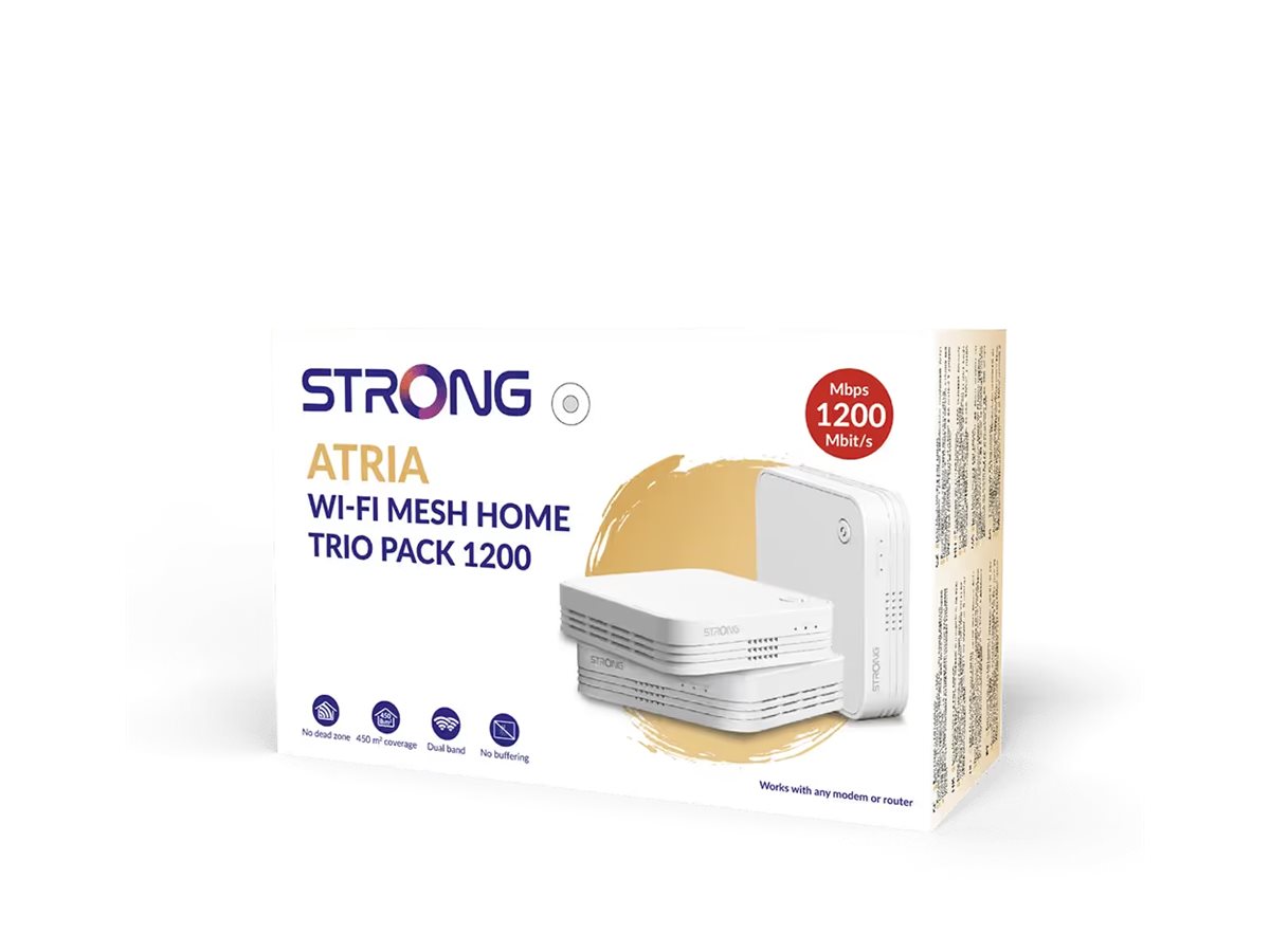 Sistema Mesh Strong ATRIA 1200 Trio 450m² Dual Band - Imagem 4