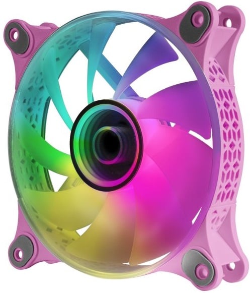 Ventoinha MARS GAMING MF-3D 12CM ARGB Espelho Infinito PWM Rosa - Imagem 3