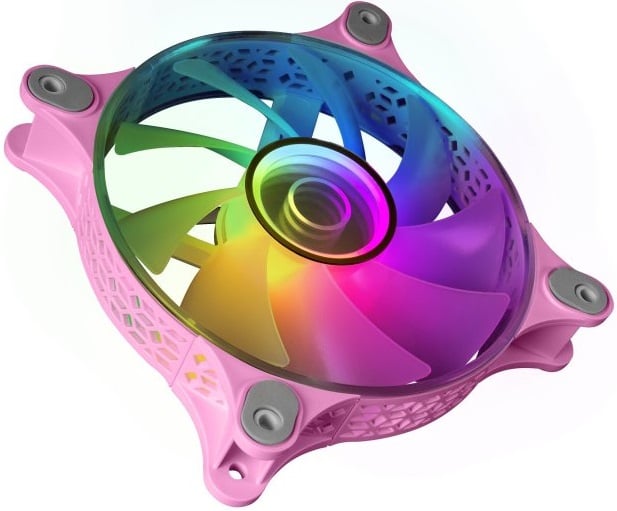 Ventoinha MARS GAMING MF-3D 12CM ARGB Espelho Infinito PWM Rosa - Imagem 2