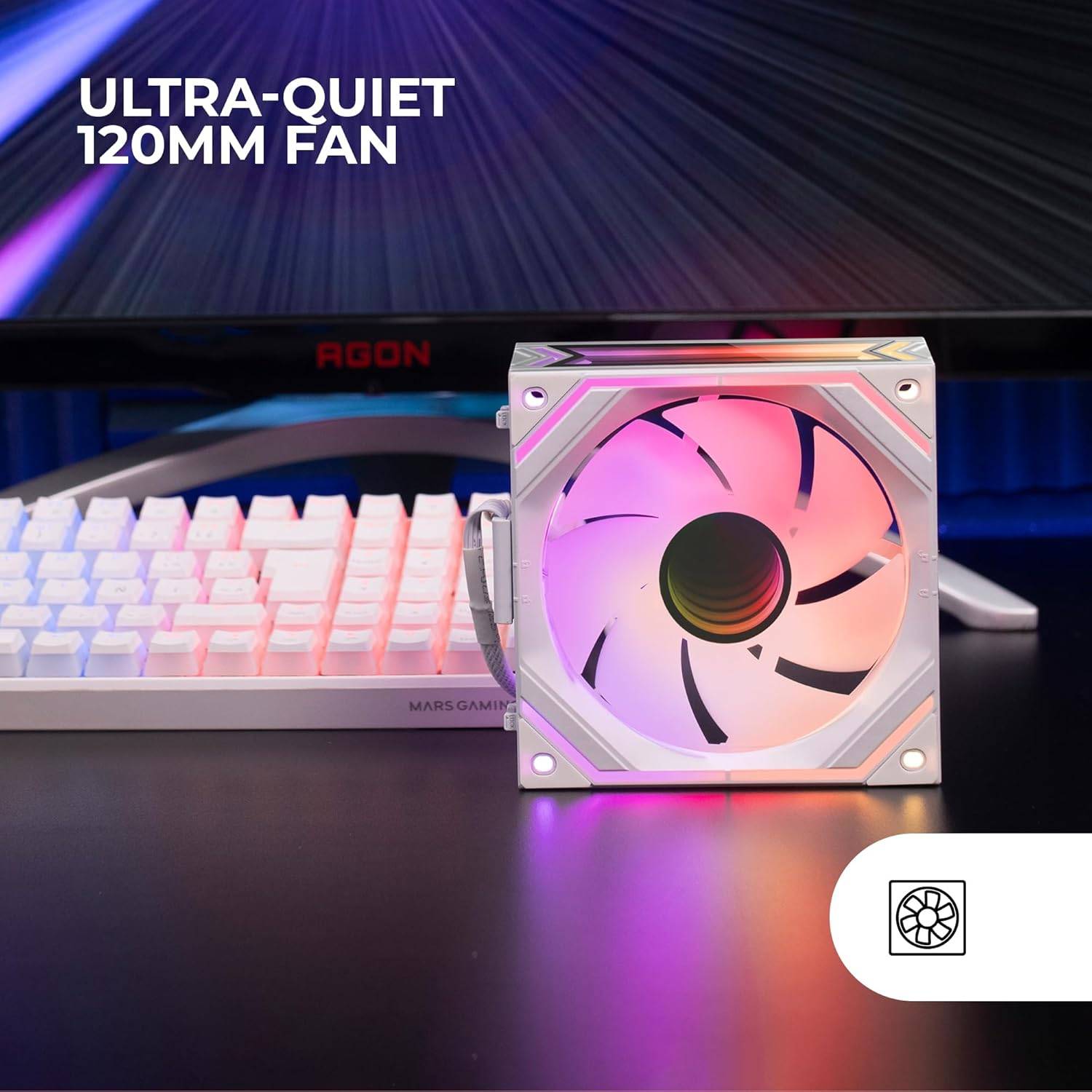 Kit Ventoinhas MARS GAMING MF-LINKFINITYKIT 120mm Modular Branco 3 Unidades - Imagem 2