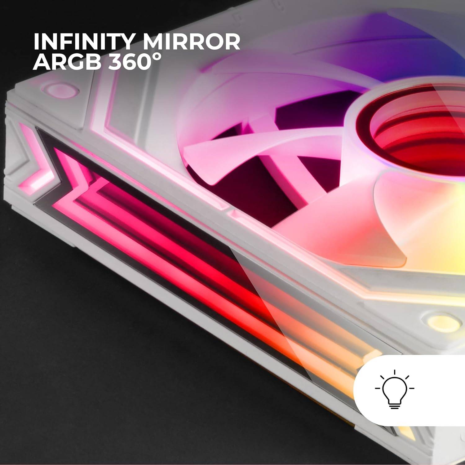 Kit Ventoinhas MARS GAMING MF-LINKFINITYKIT 120mm Modular Branco 3 Unidades - Imagem 4