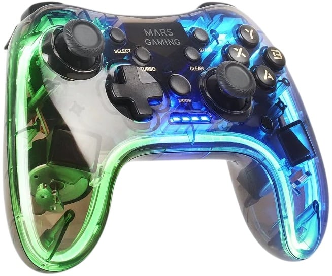 MARS GAMING MGP 24 WIRELESS CONTROLLER, 2.4G PRO NO-LAG, NEON RGB, PC, MAC, PS3, PS4, PS5, ANDROID - Imagem 2