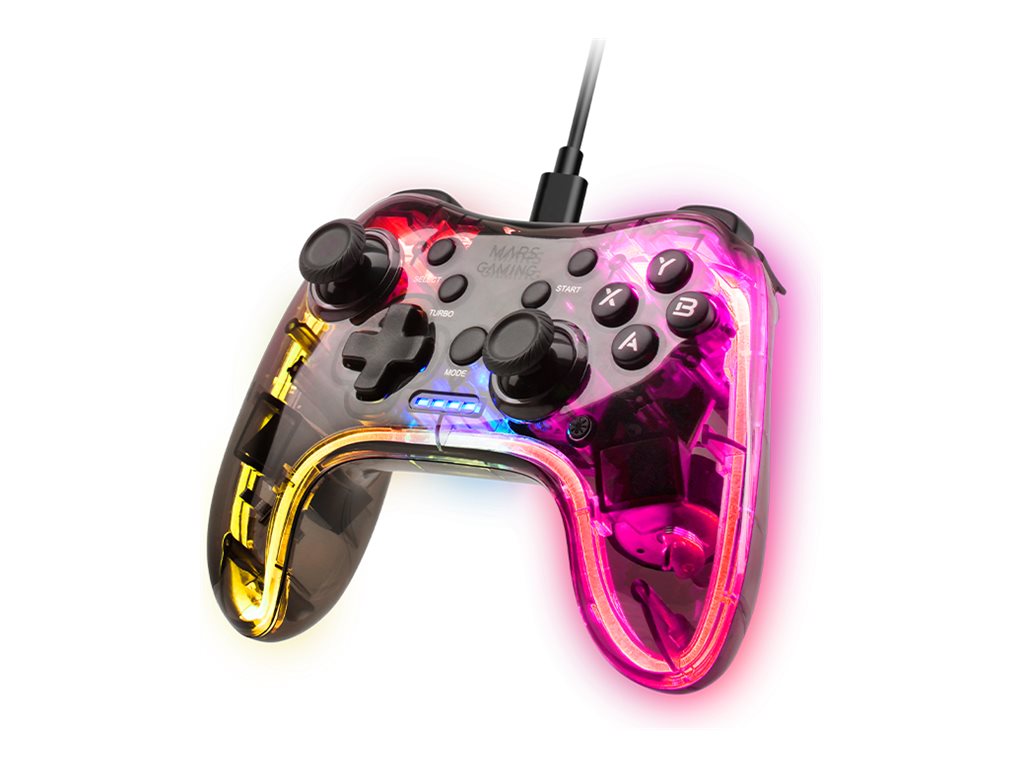 MARS GAMING MGP-C GAMEPAD, NEON RGB, DUAL HAPTIC, SWITCH, PC, MAC, PS3, ANDROID, RP PI