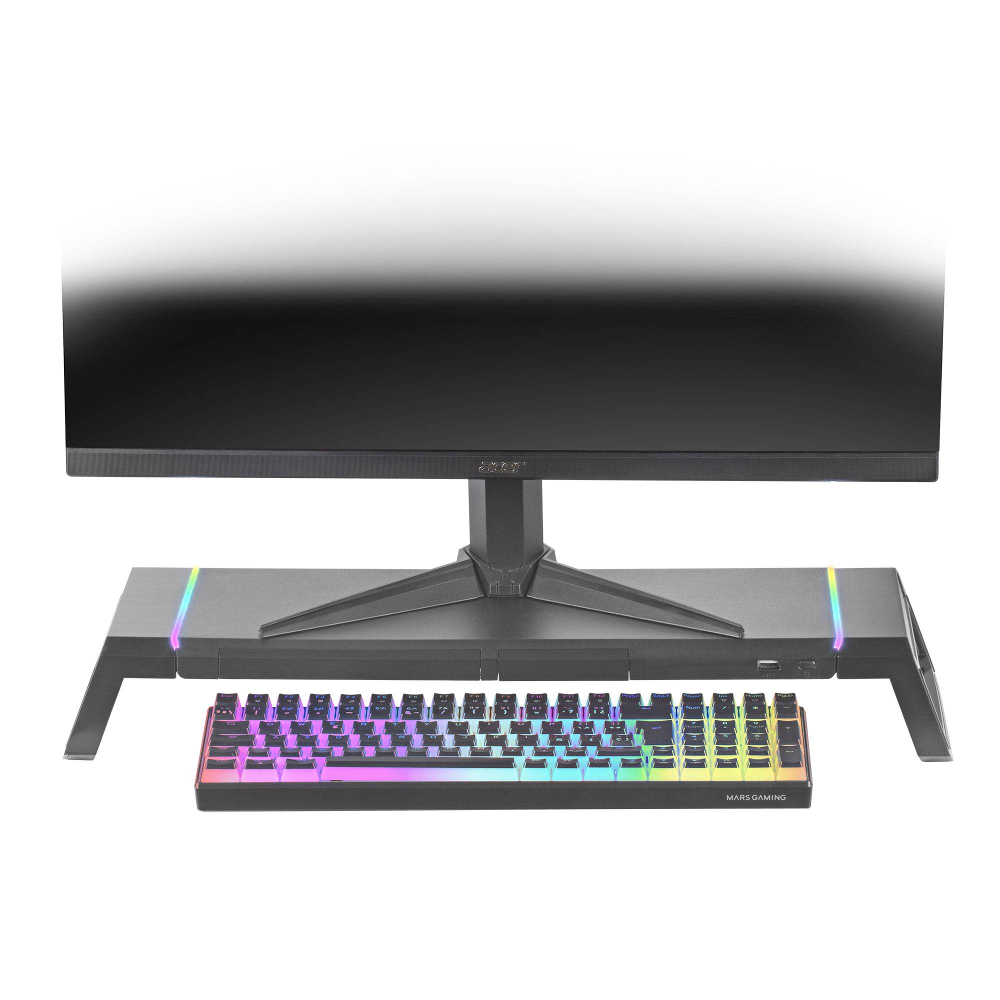 Suporte Monitor MARS GAMING MGS-ONE Preto USB RGB Suporte Telemóvel - Imagem 4