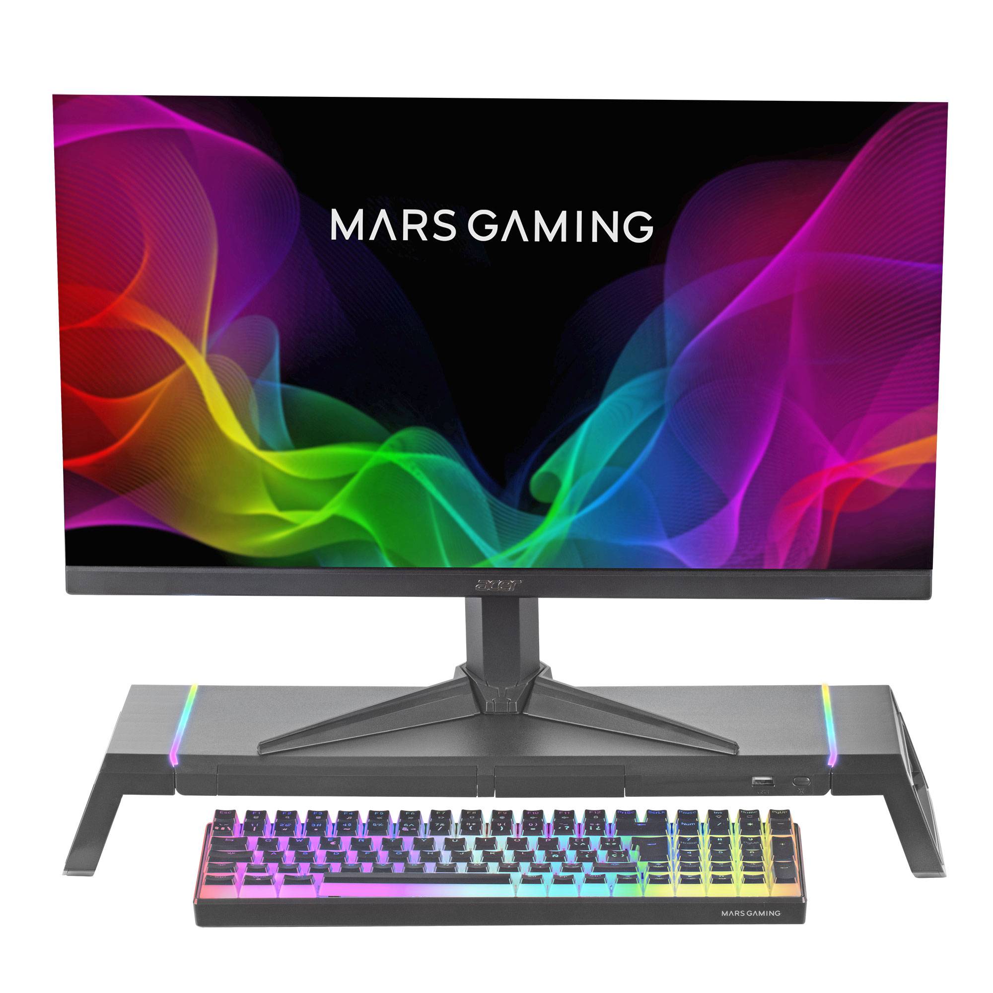 Suporte Monitor MARS GAMING MGS-ONE Preto USB RGB Suporte Telemóvel - Imagem 2