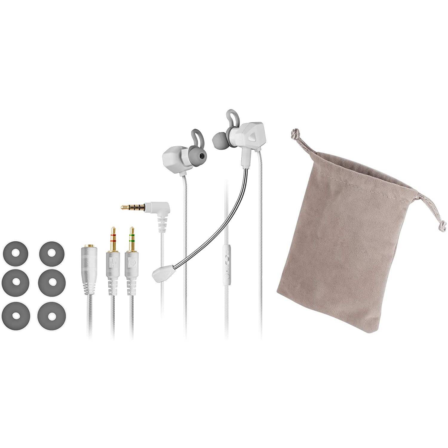 Headset In-Ear MARS GAMING MIHX Haptic Duplo Microfone Branco - Imagem 3