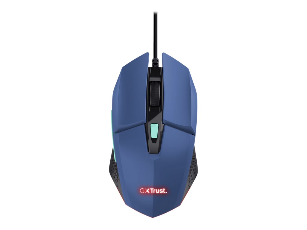 Rato Trust GXT 109P Felox Gaming Iluminado 6 Botões Azul Brilhante
