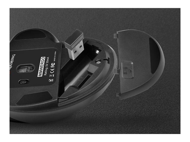 Rato MARS GAMING MMWERGO Ergonómico Sem Fios Preto Destro