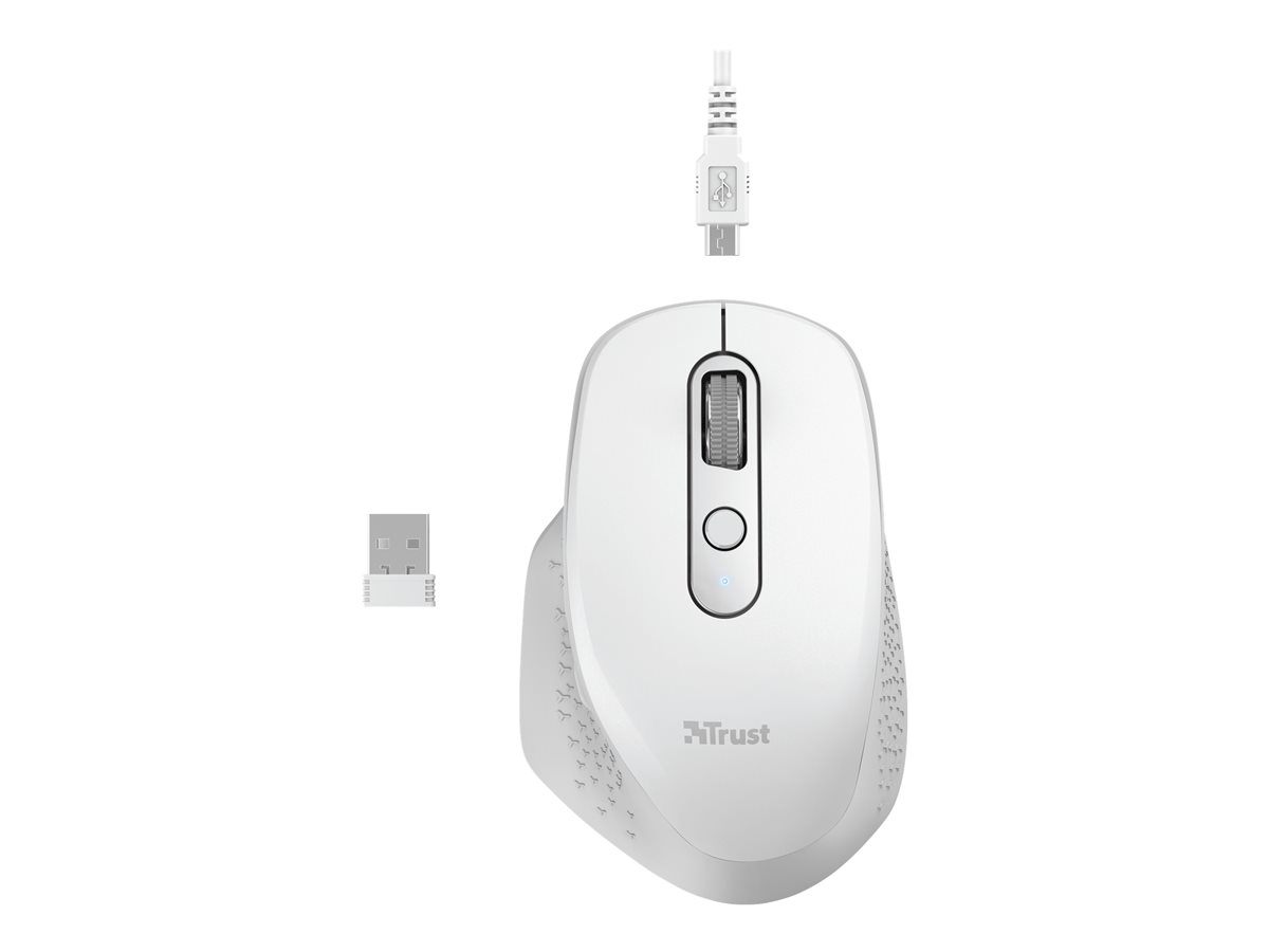 Rato Trust Ozaa Sem Fios Multi-Dispositivo Compacto Branco - Imagem 7
