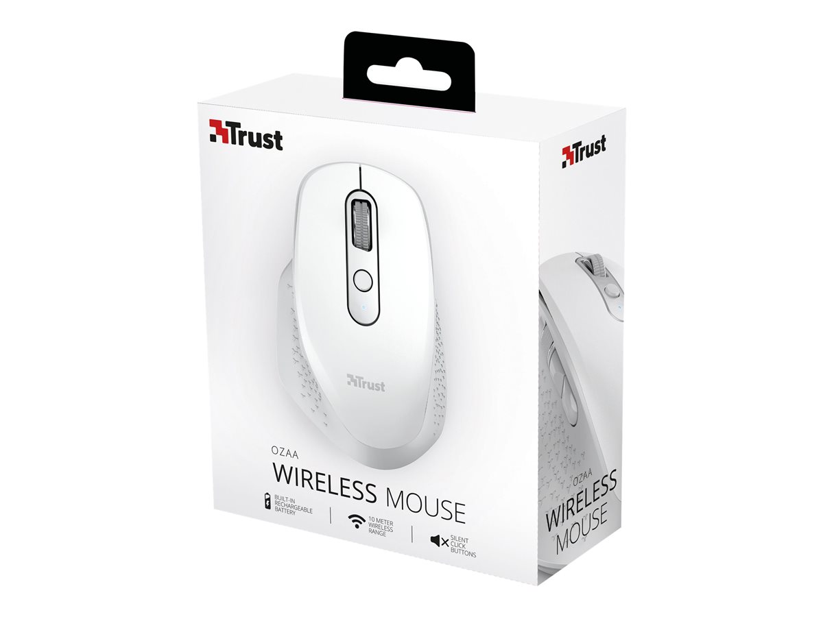 Rato Trust Ozaa Sem Fios Multi-Dispositivo Compacto Branco