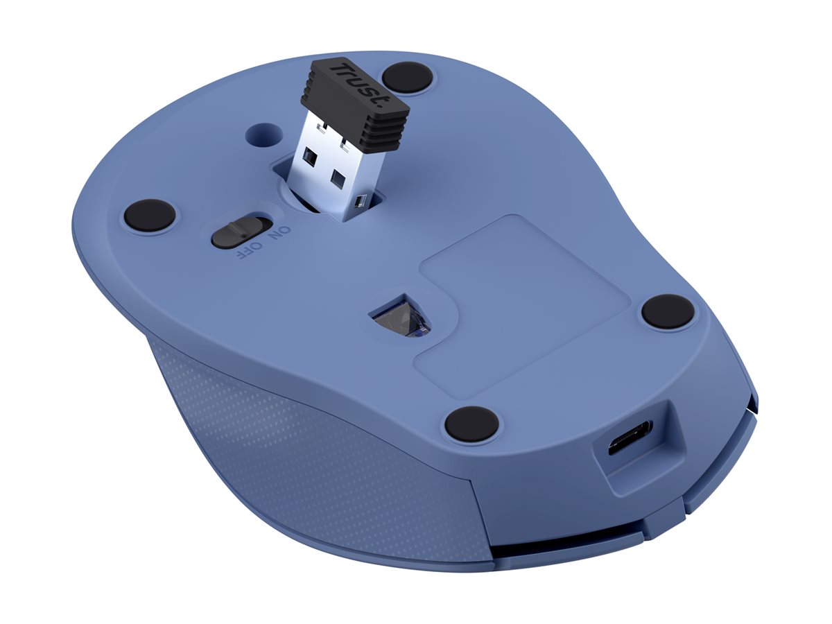 Rato Trust Zaya Sem Fios Recarregável Ambidextro Azul - Imagem 4