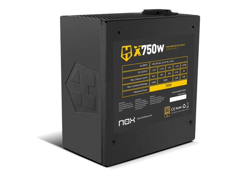 NOX HUMMER X 750W MODULAR 80PLUS GOLD ATX POWER SUPPLY