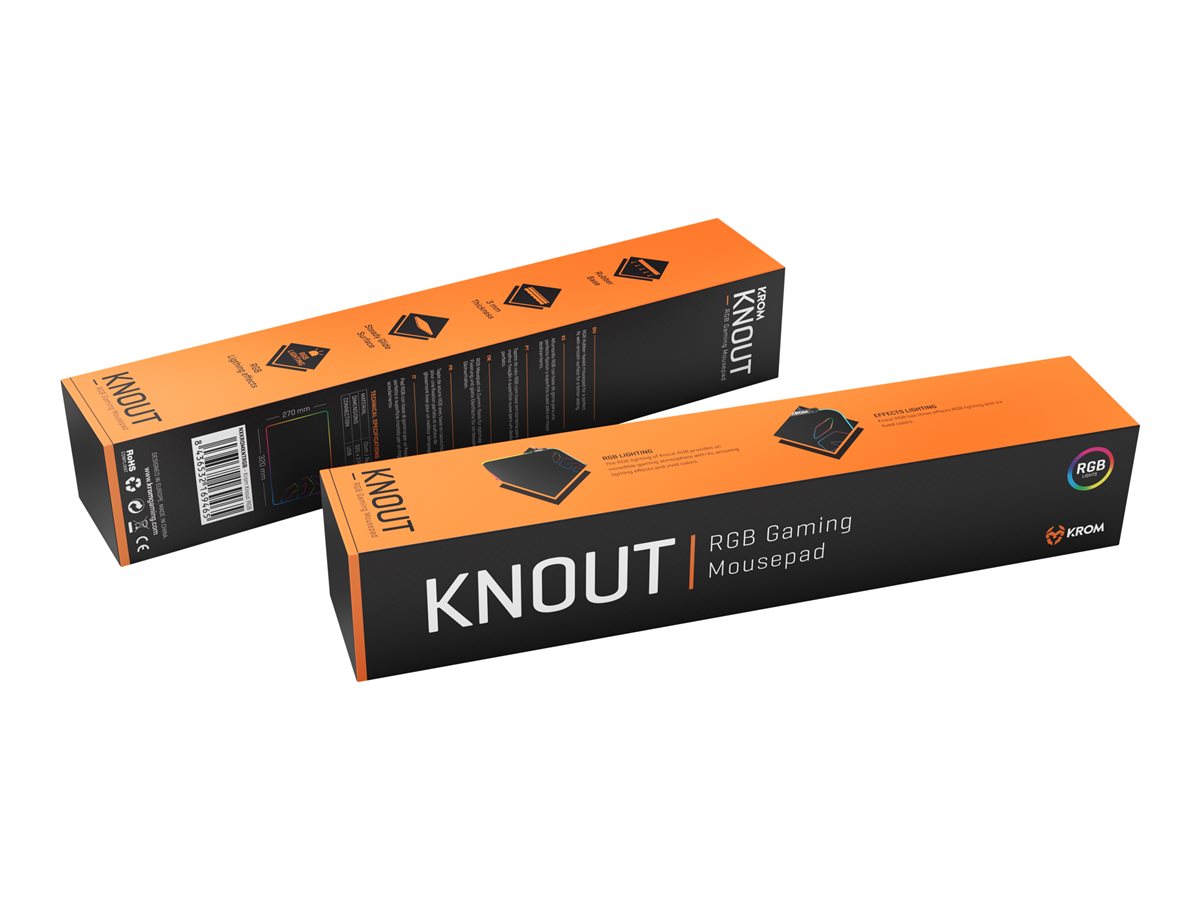 Tapete de Rato KROM Knout RGB Preto