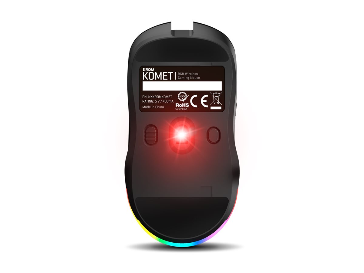 Rato Gaming Krom Komet Ergonómico Sem Fios RGB Preto - Imagem 4