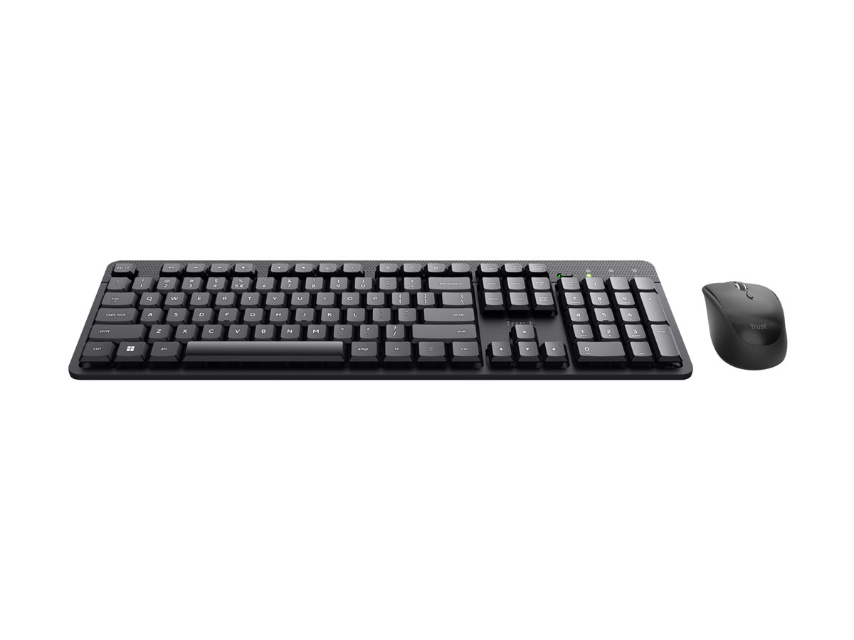 Kit Teclado Rato Trust Ody II Sem Fios Silencioso Full Size PT Preto - Imagem 5